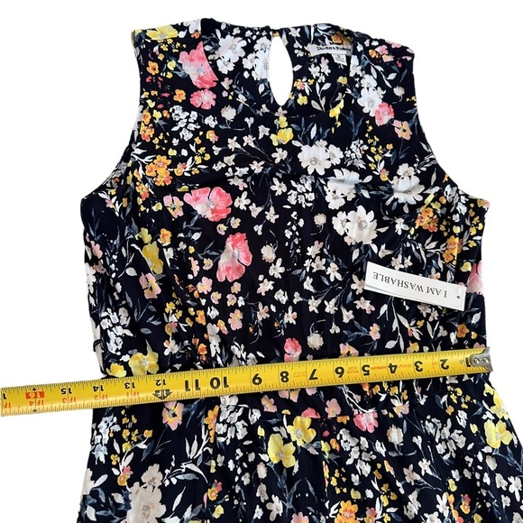 Shelby & Palmer Floral Navy Coral Midi Dress Size Small - Picture 8 of 14